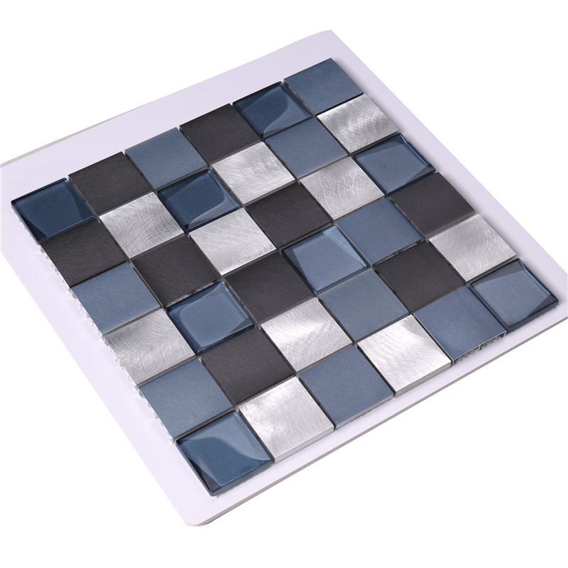 48 * 48 čtverečních modrých hliníkových skleněných skel Levné mozaiky s backsplash