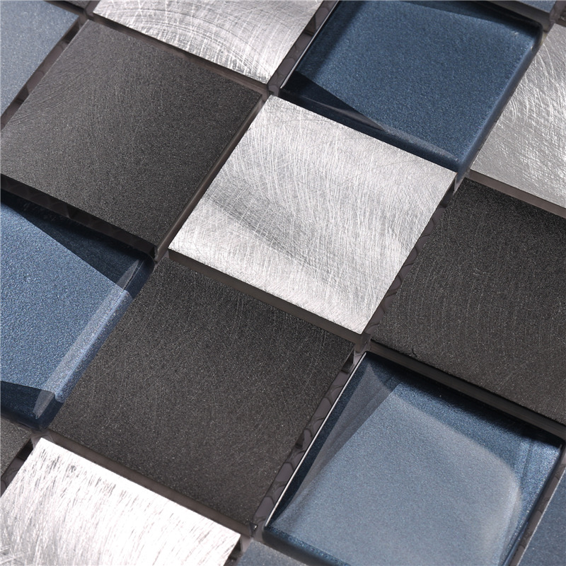 48 * 48 čtverečních modrých hliníkových skleněných skel Levné mozaiky s backsplash