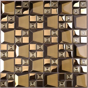 HDT04 Hot Seling zkosené galvanicky pokovené mozaikové dlaždice z červeného zlata