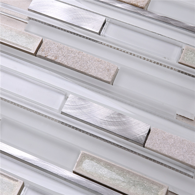 Factory Direct Ocean Blue Crystal Glass Strip Mozaiková dlaždice HSD124