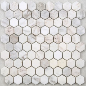 SDL40 Bílá Carrara Šestiúhelník Mramorová mozaiková dlažba pro koupelnové dlaždice