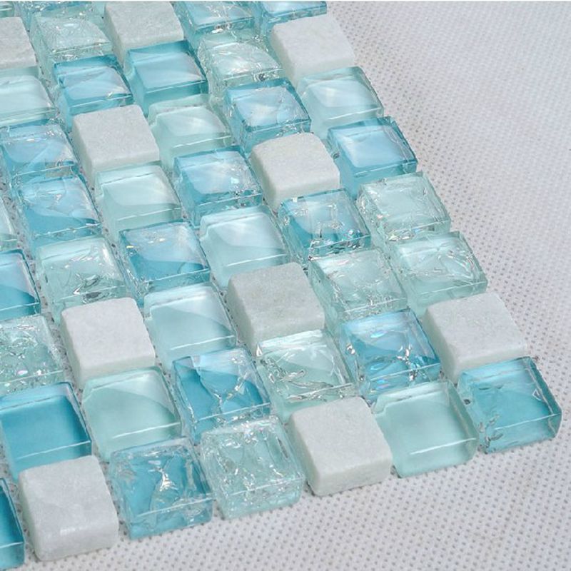 Čistě modré ledové praskání mořské sklo Unikátní zlomená mozaika sauna lázeňské dlaždice na prodej