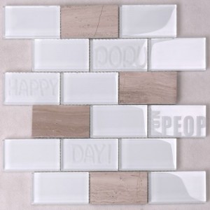 Jednoduchý styl zkosené čtvercové koupelnové bílé dlaždice metra