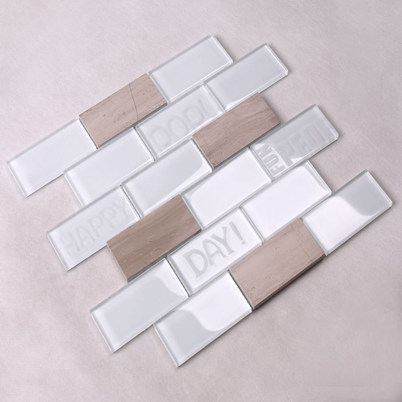 Jednoduchý styl zkosené čtvercové koupelnové bílé dlaždice metra