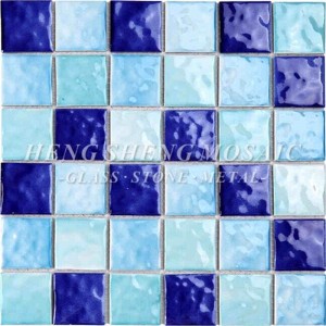 Vlnitá 3D protiskluzová barva Candy Color Blue and White Ceramic Swmming Pool Dlaždice skleněná mozaika Koupelna Lázně Porcelán Mosaic Dekorační stěny