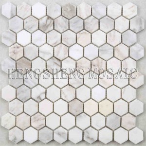 Nejnovější design leštěný Carrara White Marble Hexagon Mosaic dlaždice pro zadní stěny kuchyně Splash