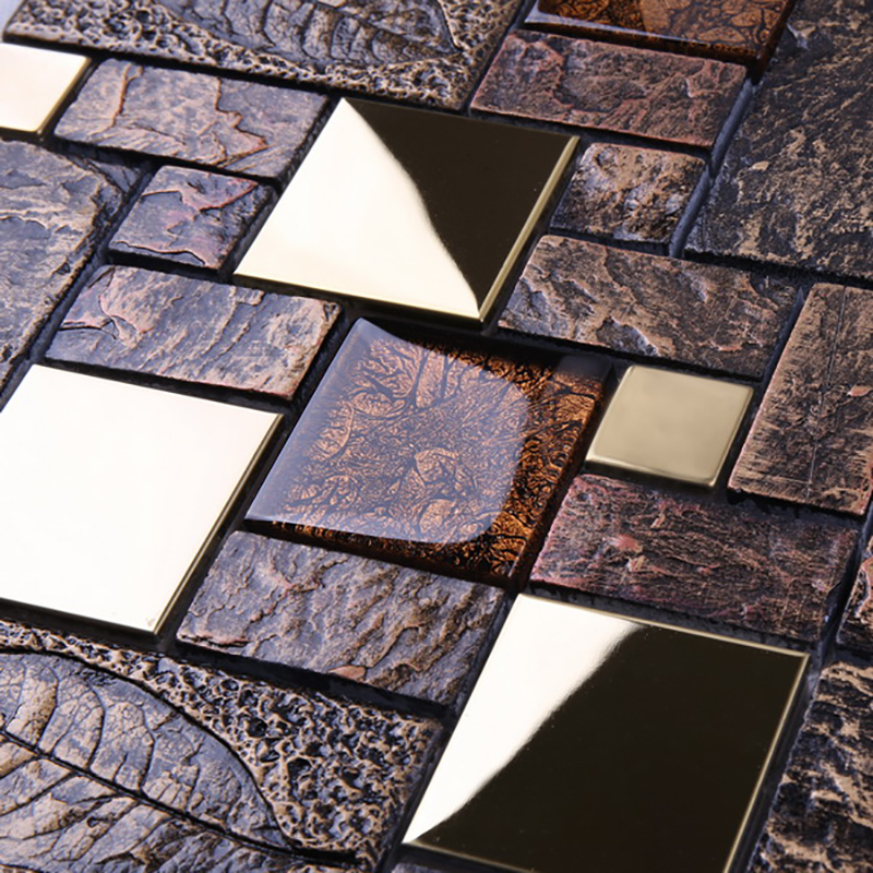 Luxusní koupelnový design Třpytky křišťálové sklo smíšené mozaikové dlaždice pro kovové stěny na zeď